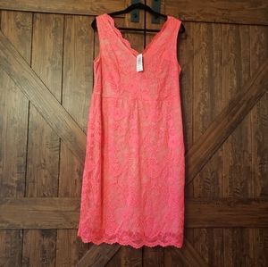 Torrid Neon Pink Lace Bodycon Dress NWT